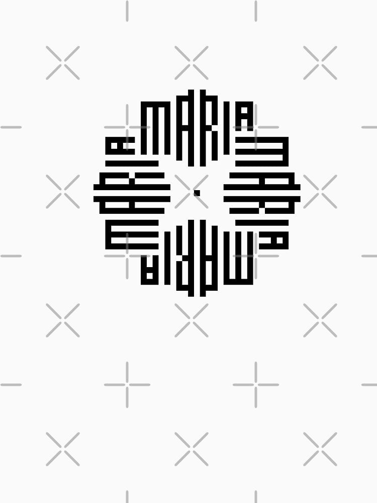 MARIA | Black | Modern Geometric Kufi Calligraphy | From Name to Art by FOR YOUR NAME Unisex , , , Long Sleeve Tee
