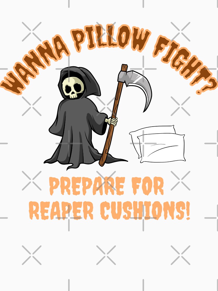 Halloween Pillow Fight Reaper Cushions by AlpacaSmokes Unisex , , , Long Sleeve Tee