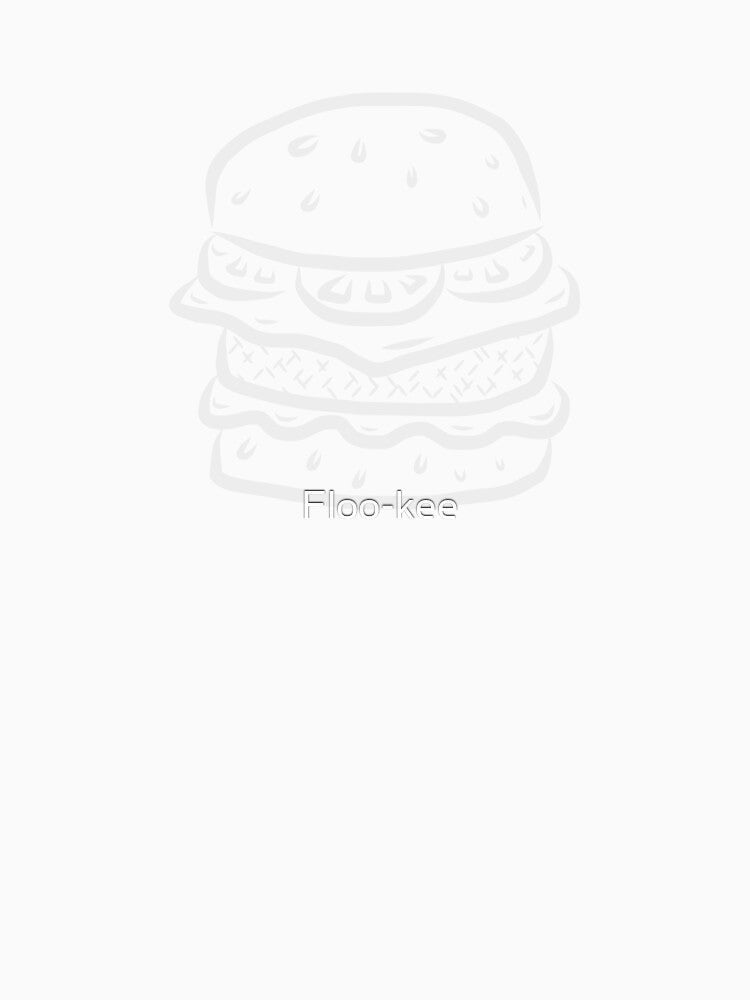 Simple Burger Outline Illustration | Graphic Art (White outline on dark background) by Floo-kee