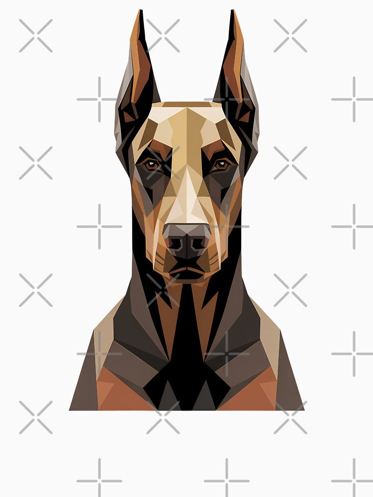 Minimalist Geometric Doberman - Elegant Dog Bust by MavtM