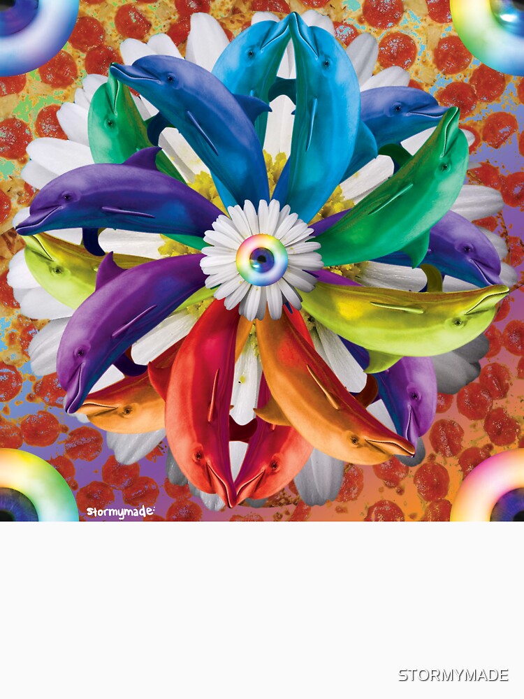 Rainbow Dolphin Pin Wheel Pizza Explosion by STORMYMADE