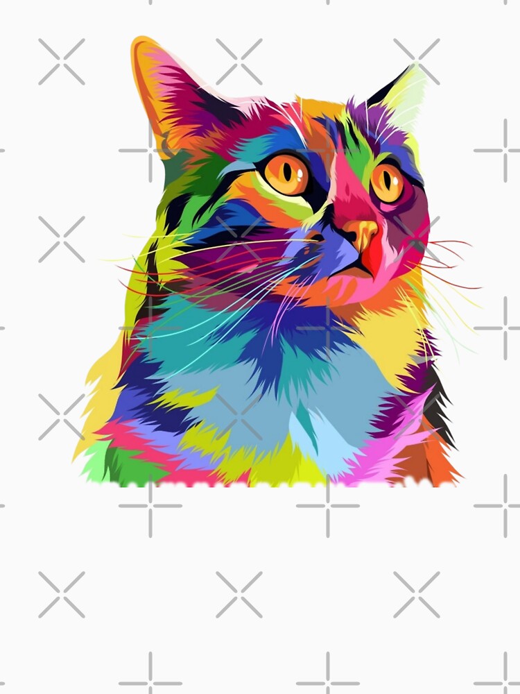 Custom Cat Pop Art - Cat Pop Art 3d by FirnandArt Unisex , , , Long Sleeve Tee