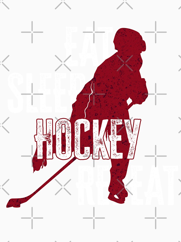 Hockey Life Mantra Tee: Eat, Sleep, Hockey, Repeat by JacontaII Unisex , , , Long Sleeve Tee