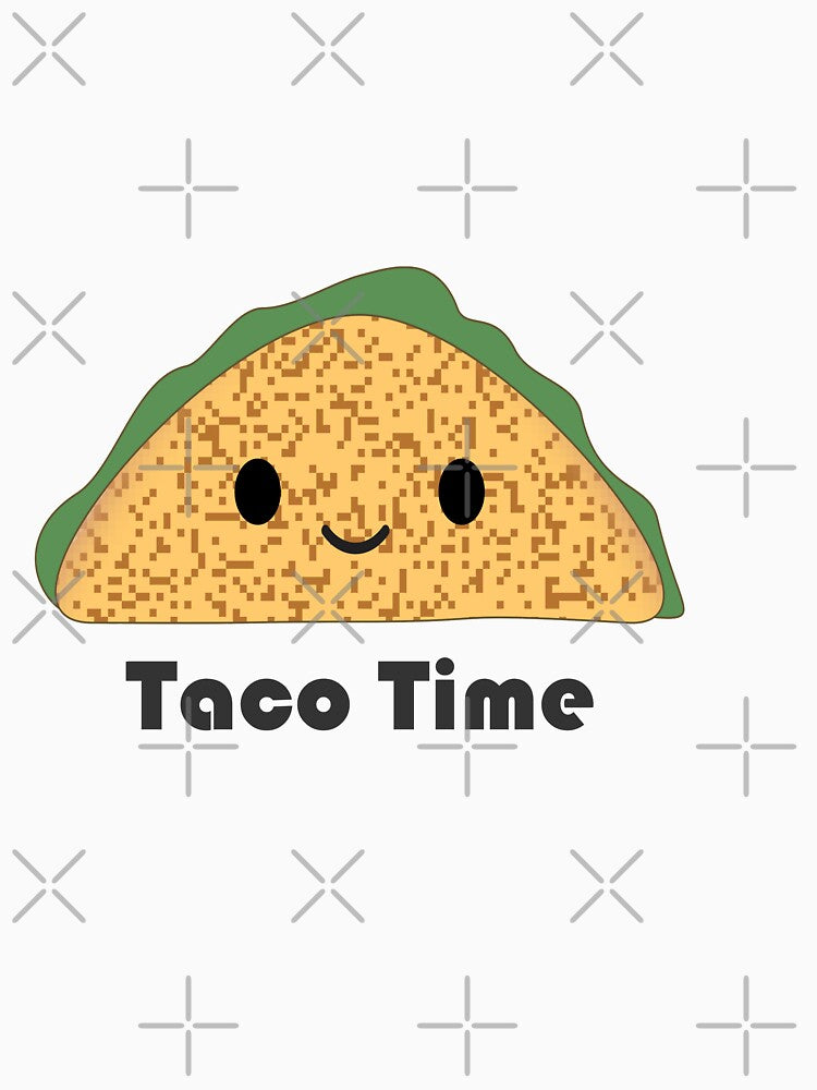 Taco Time Cute Kawaii Cartoon Taco by Hedgie Designs Unisex , , , Long Sleeve Tee