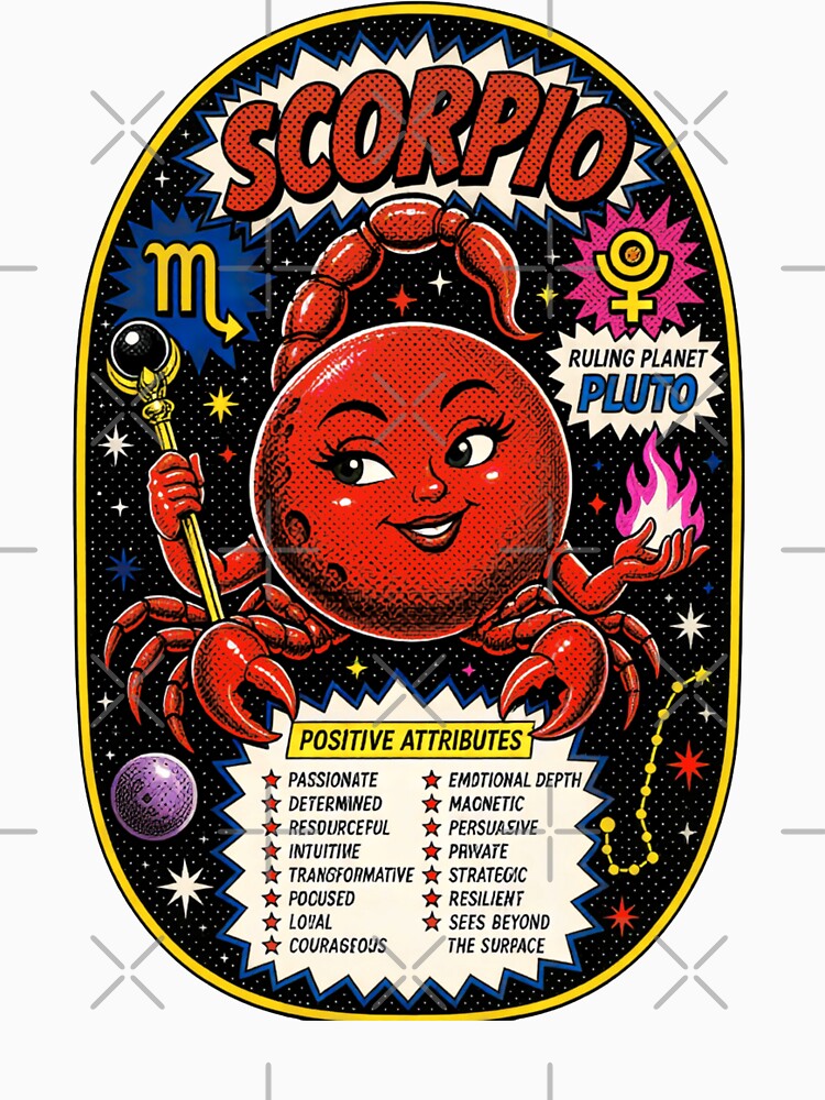 Pop Art of the Cosmos -Scorpio by Cosmocharis Unisex , , , Long Sleeve Tee
