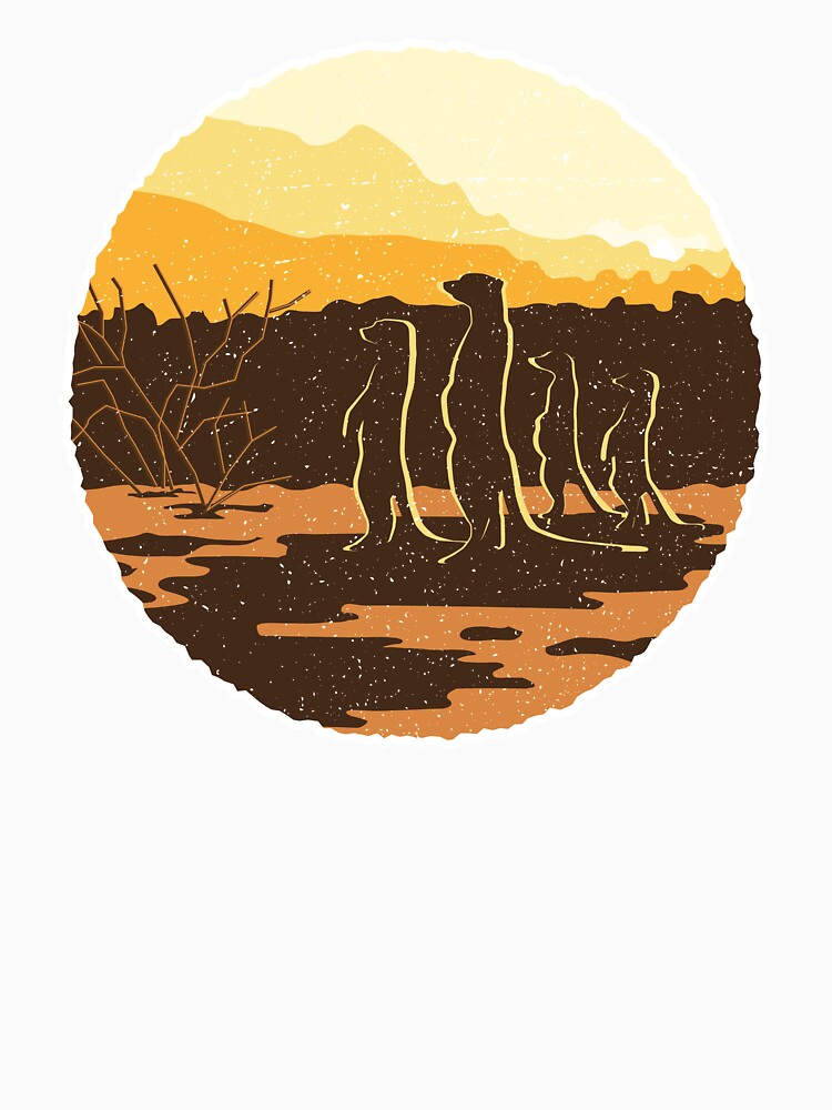 Meerkat Sunset Desert Scene by Bangtees Unisex , , , Long Sleeve Tee