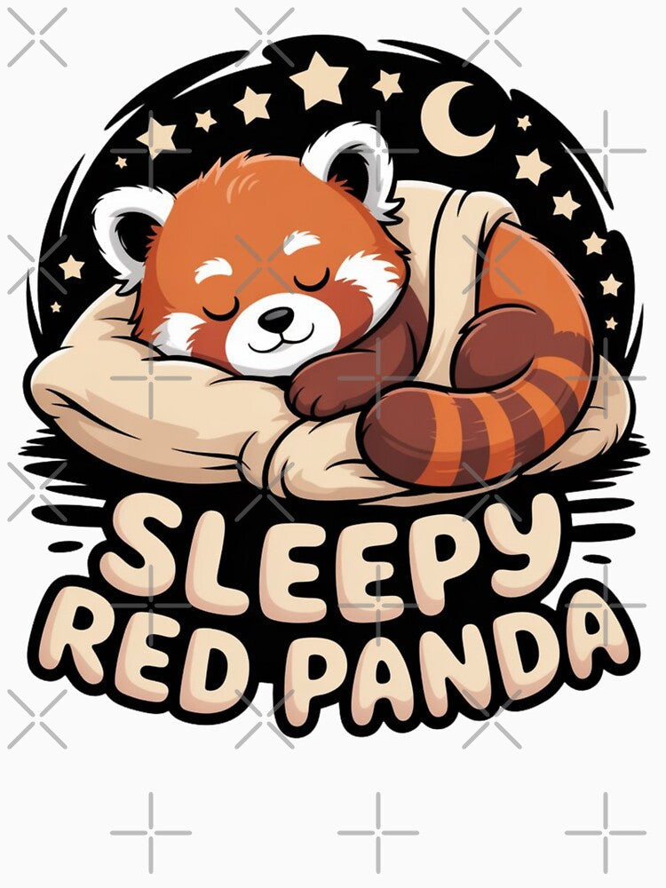 Red Panda Sleep Pajamas by sinkedink Unisex , , , Long Sleeve Tee