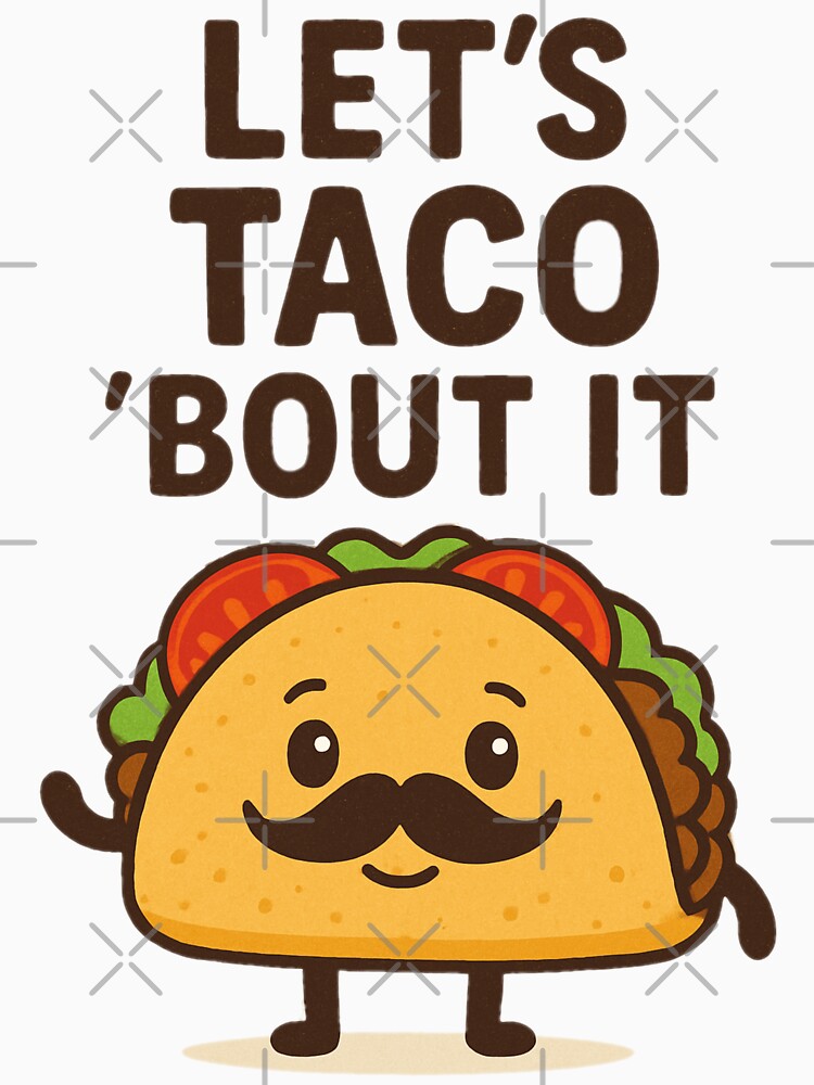 Let’s Taco ’Bout It – Funny Taco with Mustache by MythoWorldddd Unisex , , , Long Sleeve Tee