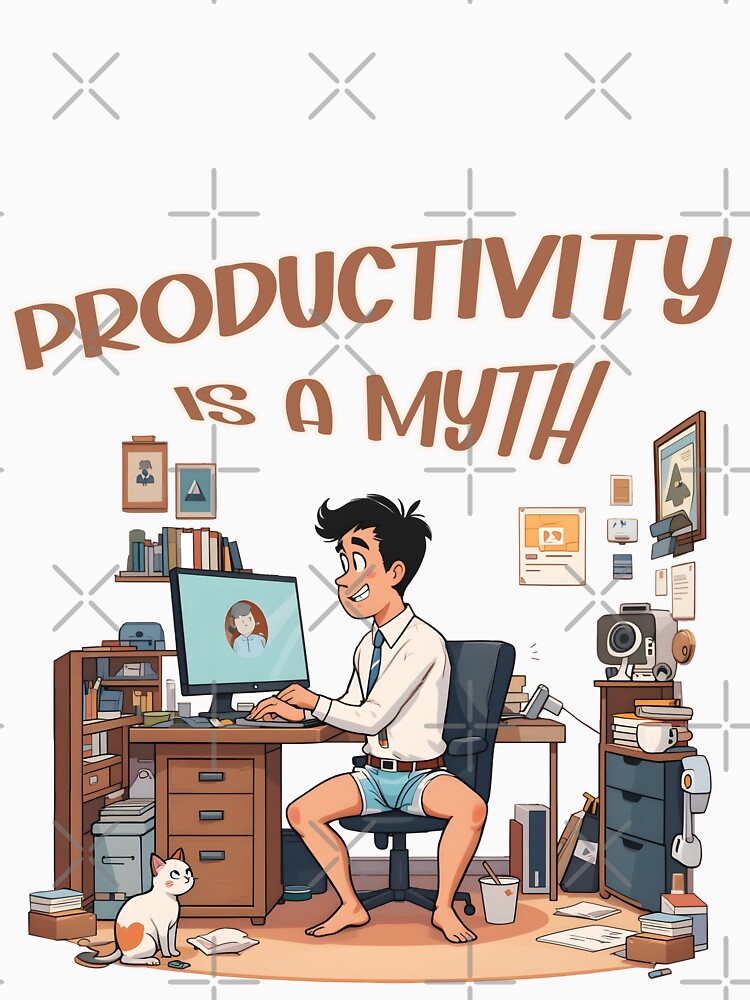 Productivity Is a Myth Home Office Edition by narco075 Unisex , , , Long Sleeve Tee
