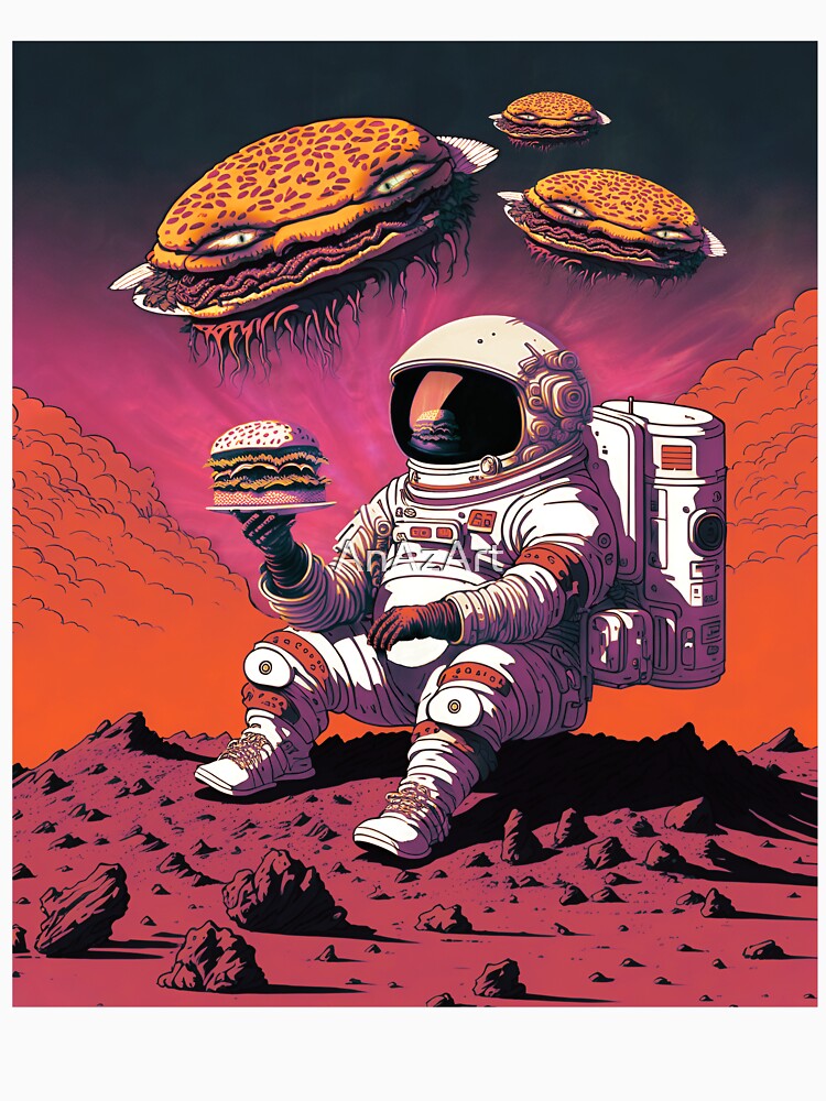 Burger Aliens by AnAzArt Unisex , , , Long Sleeve Tee