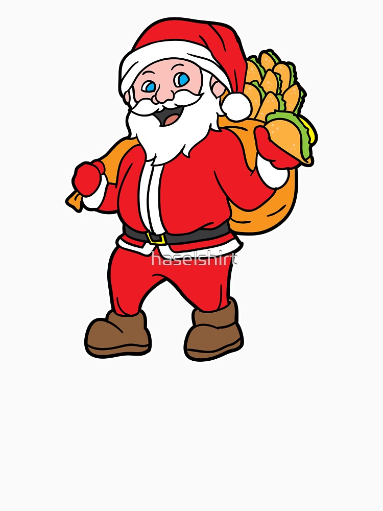 Santa Taco Bag Christmas Xmas Holiday Gift by haselshirt Unisex , , , Long Sleeve Tee