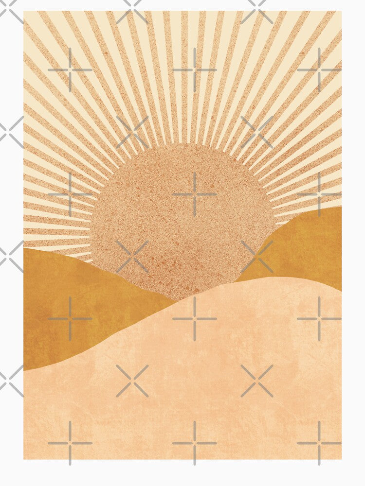 Warm geometric sunset landscape by Miss-Belle