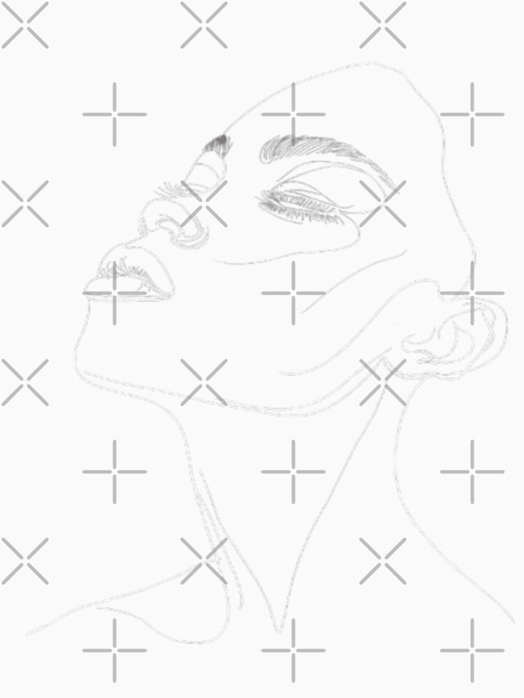 Serene face line art by PixelPopsShop