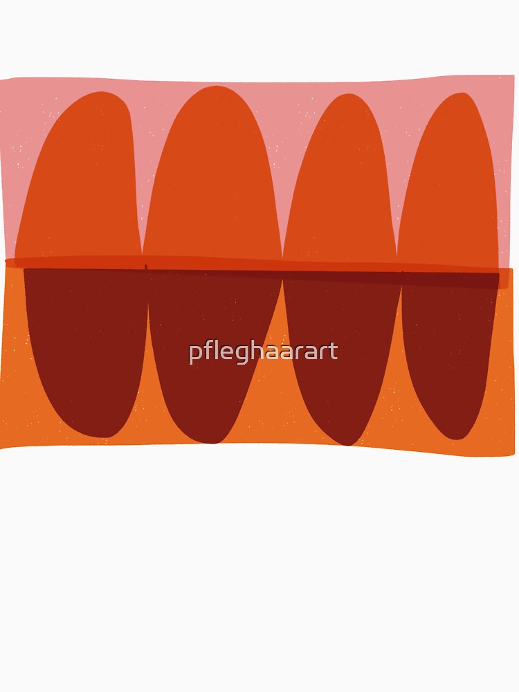 Orange and Pink Retro Elliptical by pfleghaarart