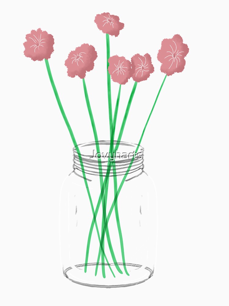 Cotton flowers in a jar by Jovyharts Unisex , , , Long Sleeve Tee