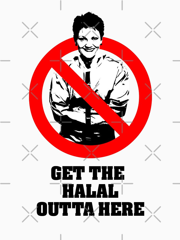 Pauline Hanson get the halal outta here by monsterplanet Unisex , , , Long Sleeve Tee