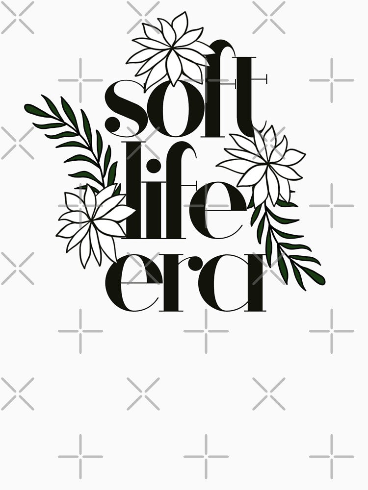 Soft Life Era Botanical Design – Minimalist Self Care Aesthetic by Calm and Antsy Unisex , , , Long Sleeve Tee