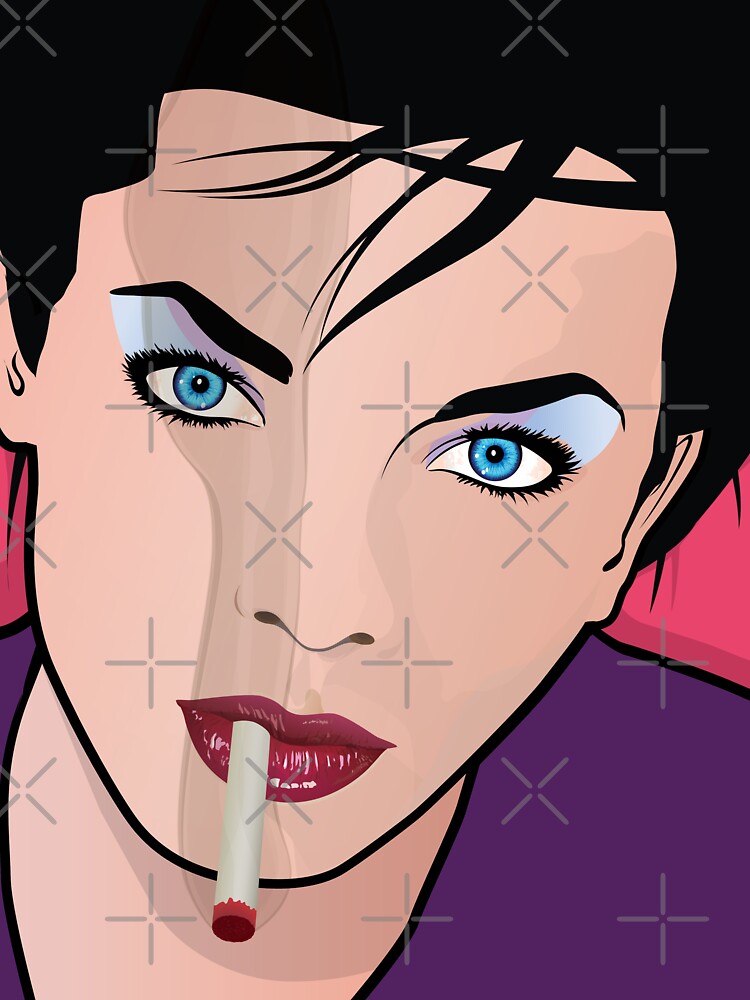 Pop Art Beautiful Woman Smoking Cigarette Popart Girl by Frank Schuster Unisex , , , Long Sleeve Tee