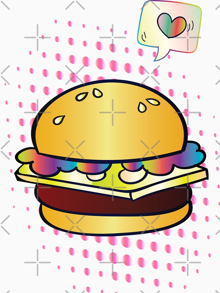 Juicy Burger USA Hamburger Foodietoon by ProjectX23 Unisex , , , Long Sleeve Tee