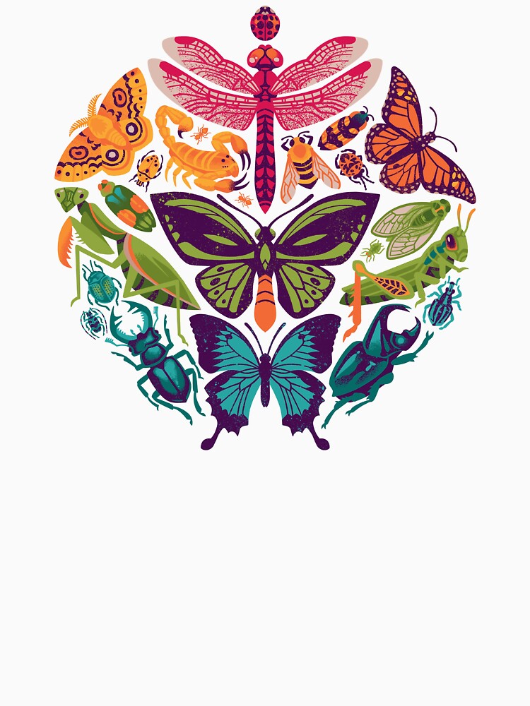 Bugs and Butterflies by Wayne Minnis Unisex , , , Long Sleeve Tee