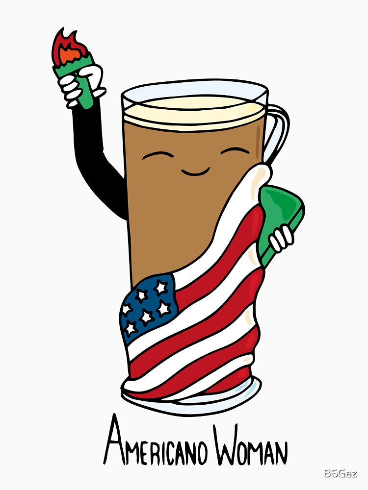 Americano Woman - Colour - Coffee, Americano, Coffee lovers by 86Gaz Unisex , , , Long Sleeve Tee