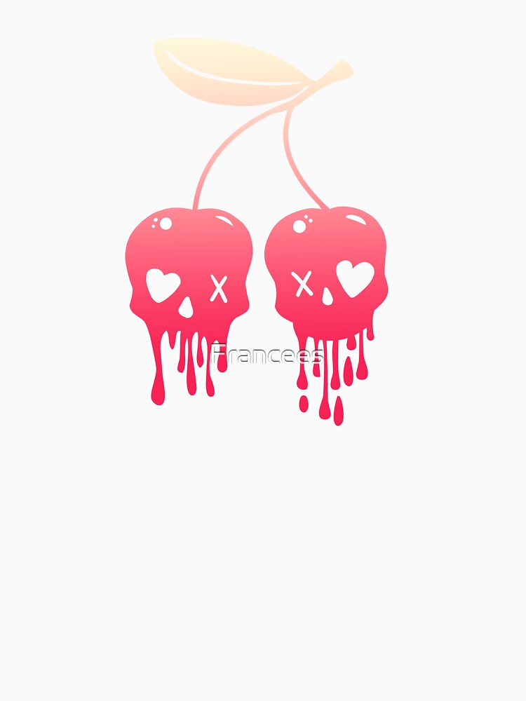 Cherries Skull Pastel Goth by Fran Fryberg Unisex , , , Long Sleeve Tee