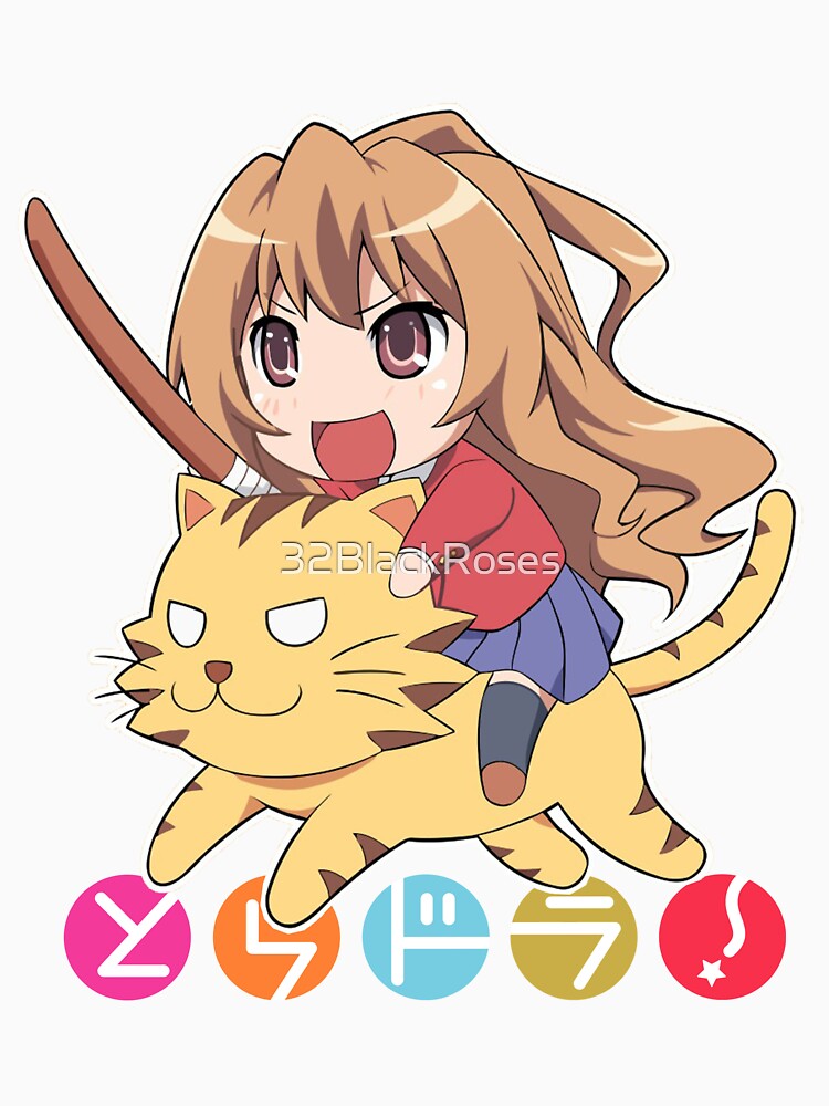 Taiga Aisaka Chibi Riding Tiger – Toradora! Cute Anime Design by 32BlackRoses