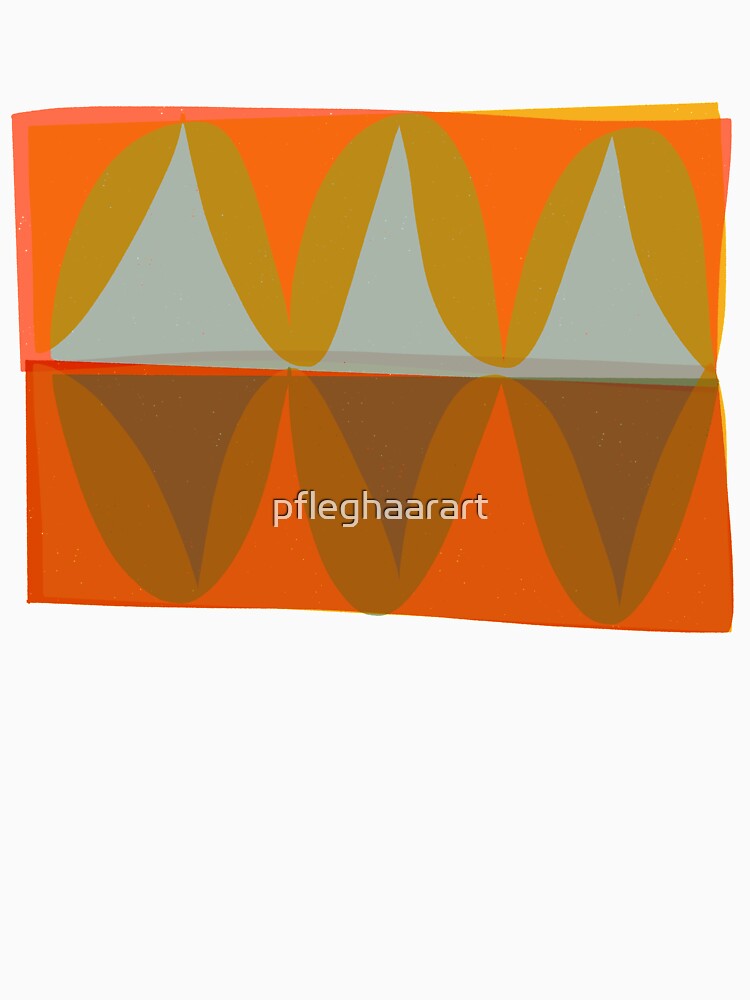 Orange and Blue Retro Elliptical by pfleghaarart