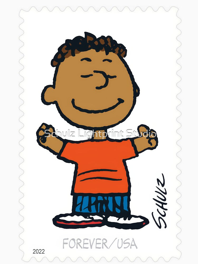 USA Postage stamp, Franklin Peanuts by Schulz Lightprint Studio Unisex , , , Long Sleeve Tee