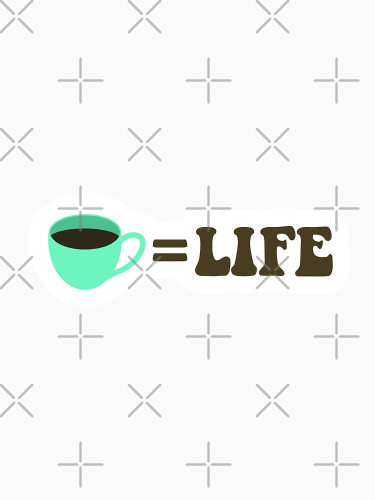 Coffee Is Life Sticker Green by Marianna's Meraki Unisex , , , Long Sleeve Tee