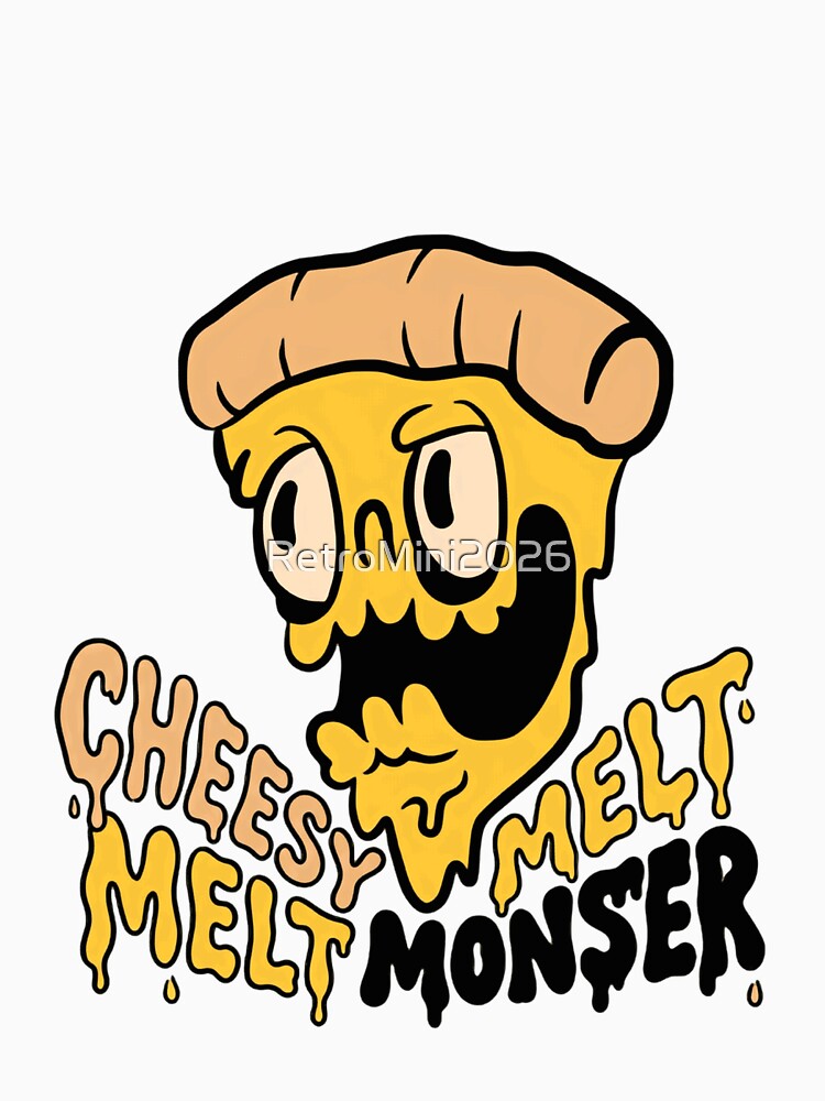 Cheesy Melt Melt Monser Pizza Monster Cheese Lover by RetroMini2026 Unisex , , , Long Sleeve Tee