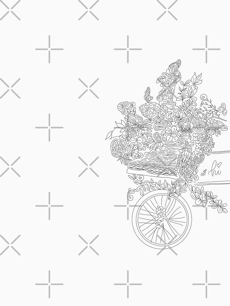 Flower Cart Line Art by wallflowerbee