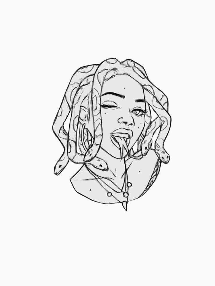 Dreadlock Girl Line Art by kiluviS2