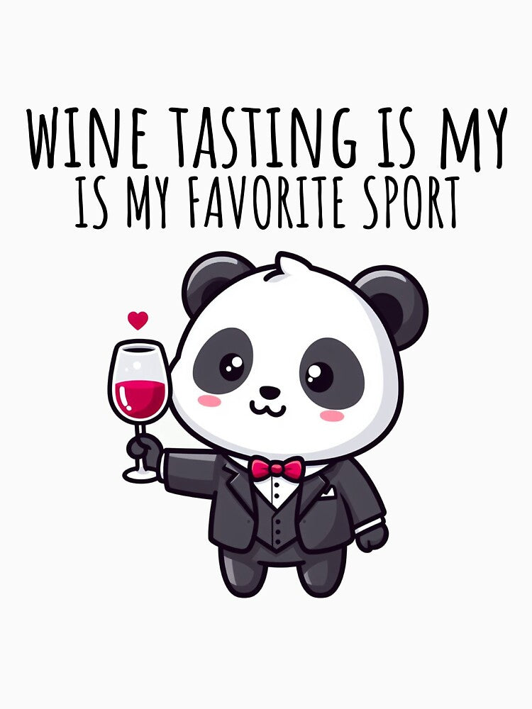 Wine Tasting Panda by LemuellTrends Unisex , , , Long Sleeve Tee