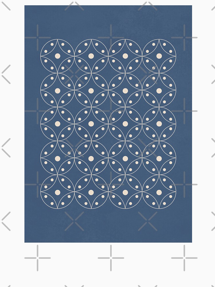 Boho Geometrical, Circle, Line Art, Modern, Blue Color by technicolorable_art