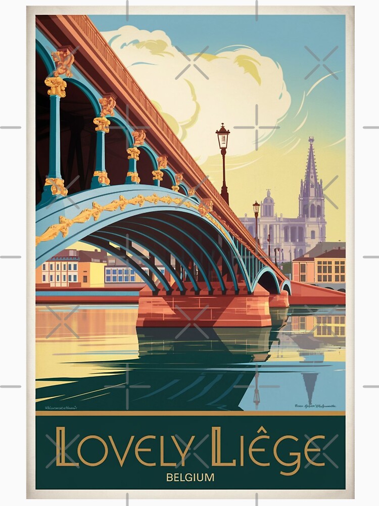 Liege Vintage Travel Poster by TravelerRat Unisex , , , Long Sleeve Tee