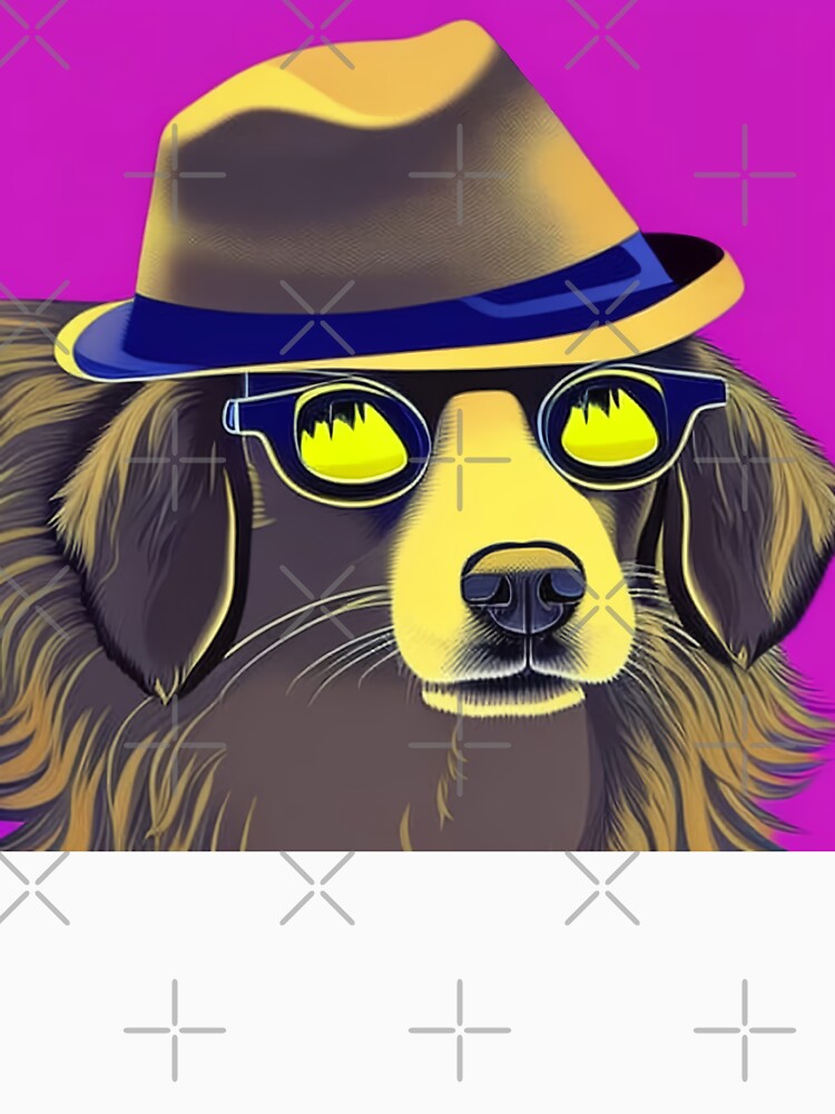 Cool Pup in Shades by artmangos Unisex , , , Long Sleeve Tee
