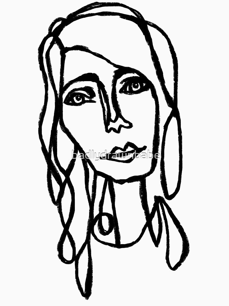 Hand Drawn Kind Girl Portrait by badlydrawnbabe