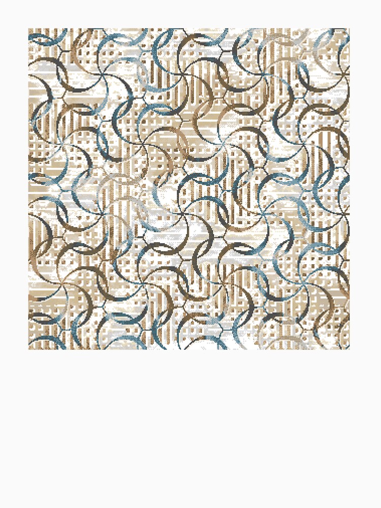 Geometric Abstract Swirl Pattern in Neutral Earth Tones by vividthreads99
