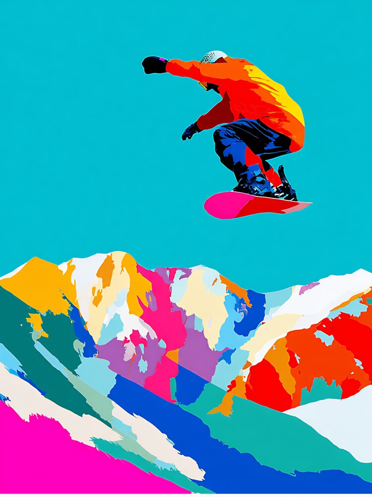 Pop Art Snowboarder by KJNihonDesigner Unisex , , , Long Sleeve Tee
