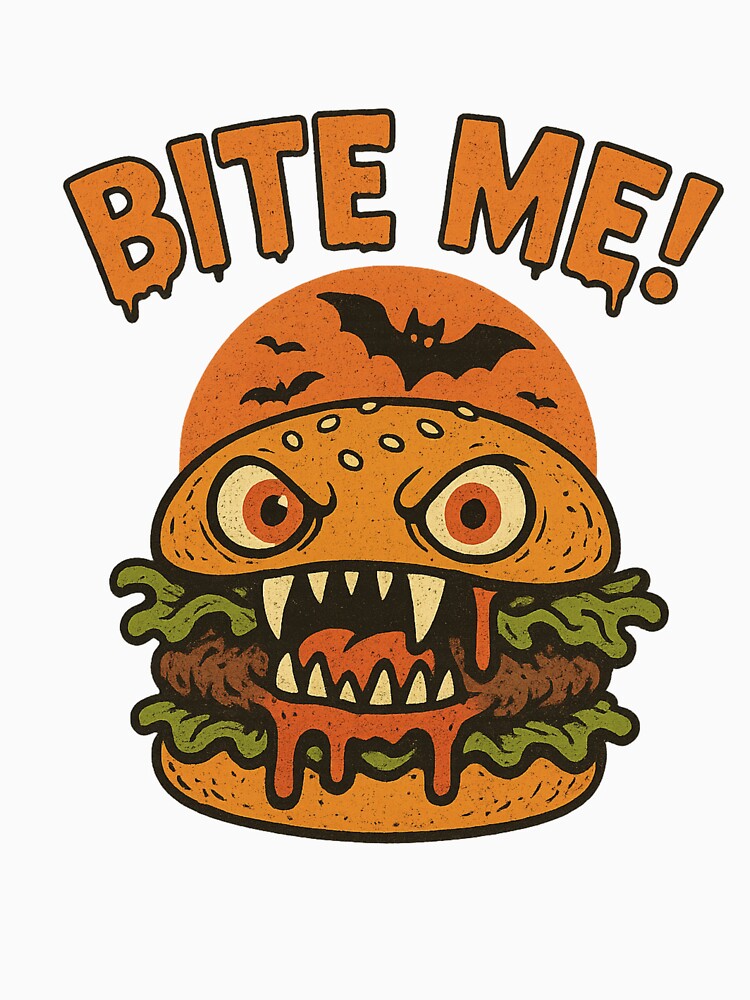 Halloween Scary Burger Monster by JudithLatko Unisex , , , Long Sleeve Tee