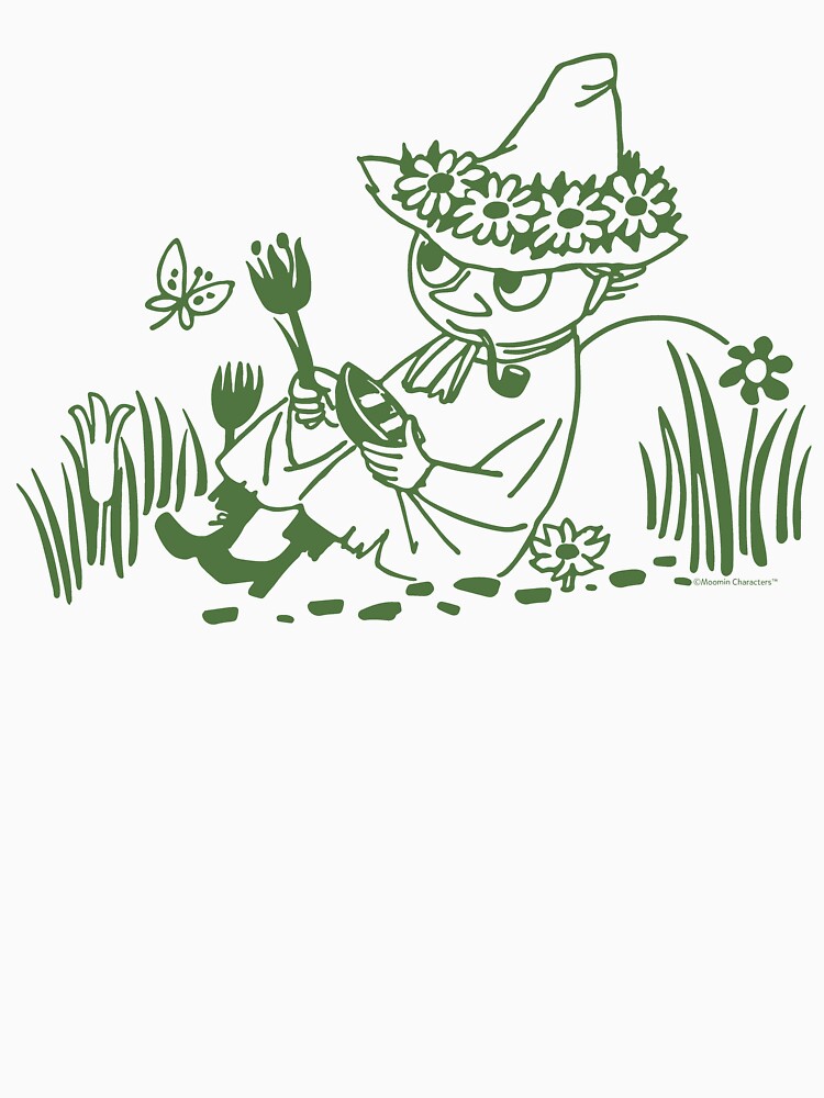 Moomin Snufkin Relaxing In Nature by MoominStore Unisex , , , Long Sleeve Tee