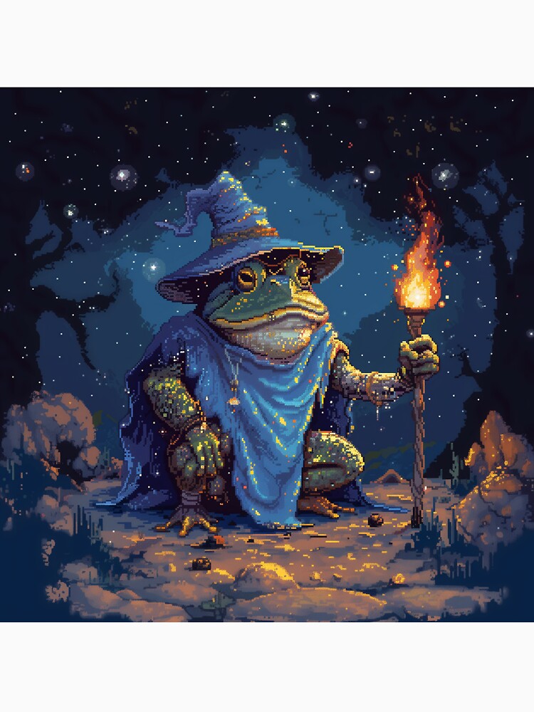 Toad Wizard Pixel Art by Kaos-Bit Unisex , , , Long Sleeve Tee