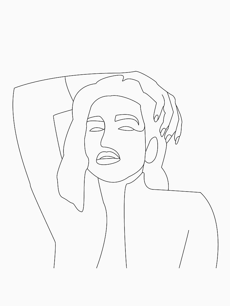 Line Art Woman Portrait by newera-lineart