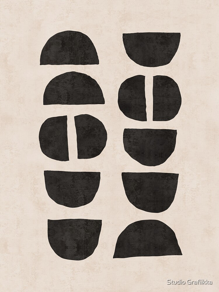 Concurrence 03 - Beige - Minimal, Abstract, - Mid Century Modern Art by Studio Grafiikka