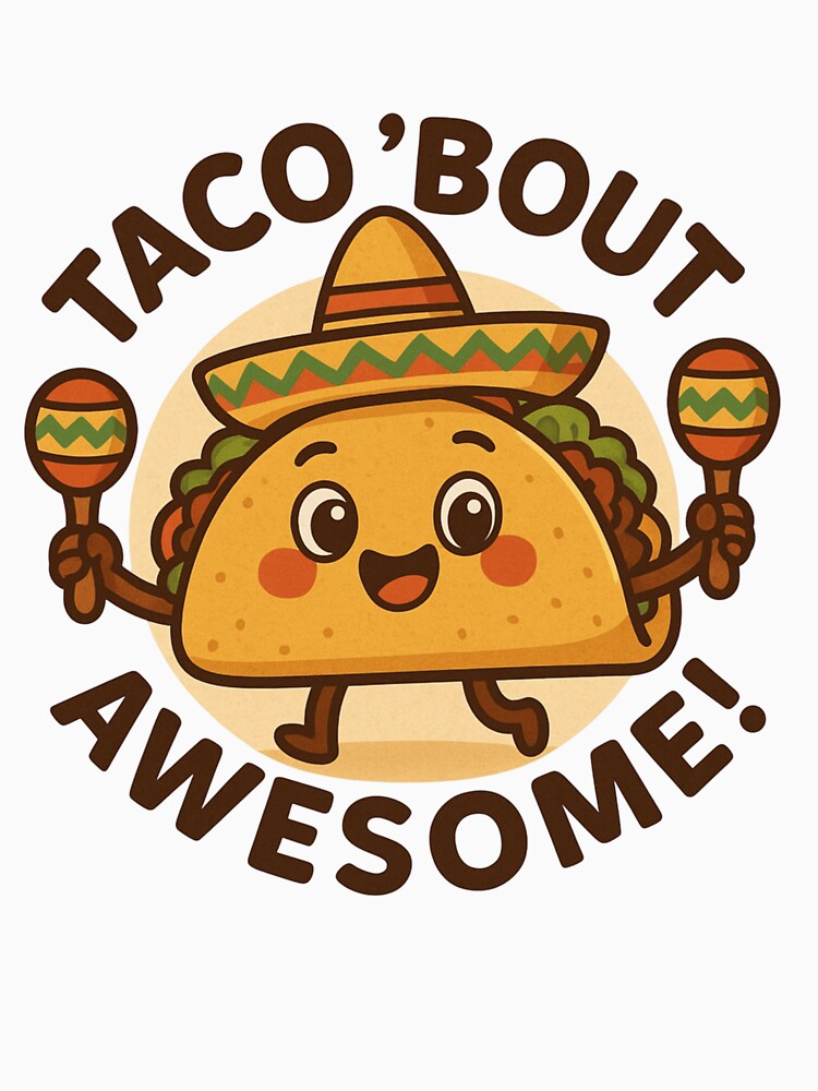 Taco 'Bout Awesome ! – Cute Kawaii Taco Fiesta Design by nOstalgiK2 Unisex , , , Long Sleeve Tee