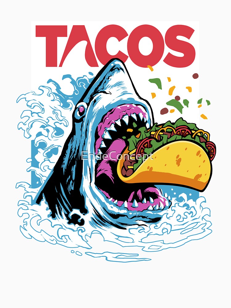 Taco Shark | Taco Tuesday Cinco De Mayo Foodie Gift by EndeConcept Unisex , , , Long Sleeve Tee