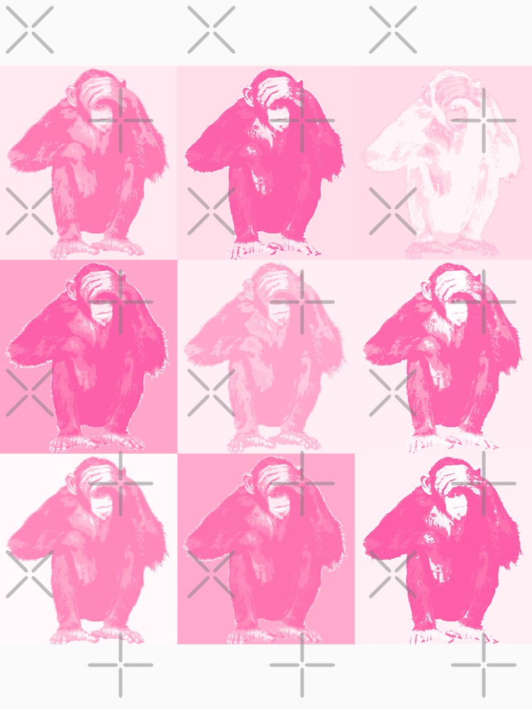 Monkeys Pink by paivihollander Unisex , , , Long Sleeve Tee