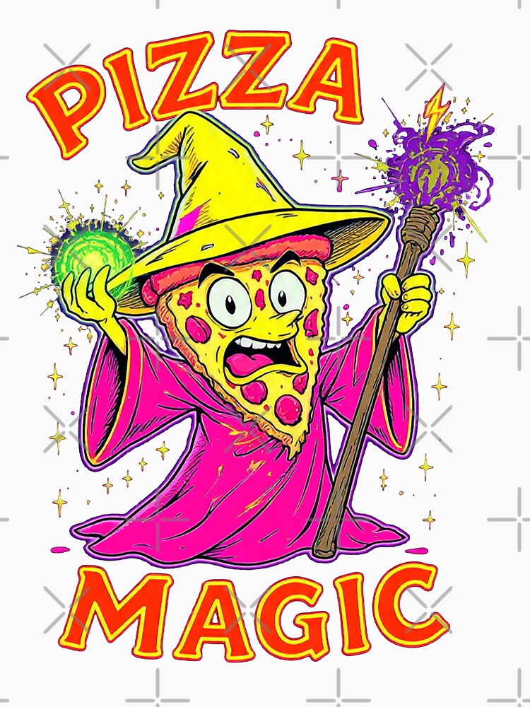 Pizza Magic Wizard Slice Funny Pizza Lover Gift by PixelQ Unisex , , , Long Sleeve Tee