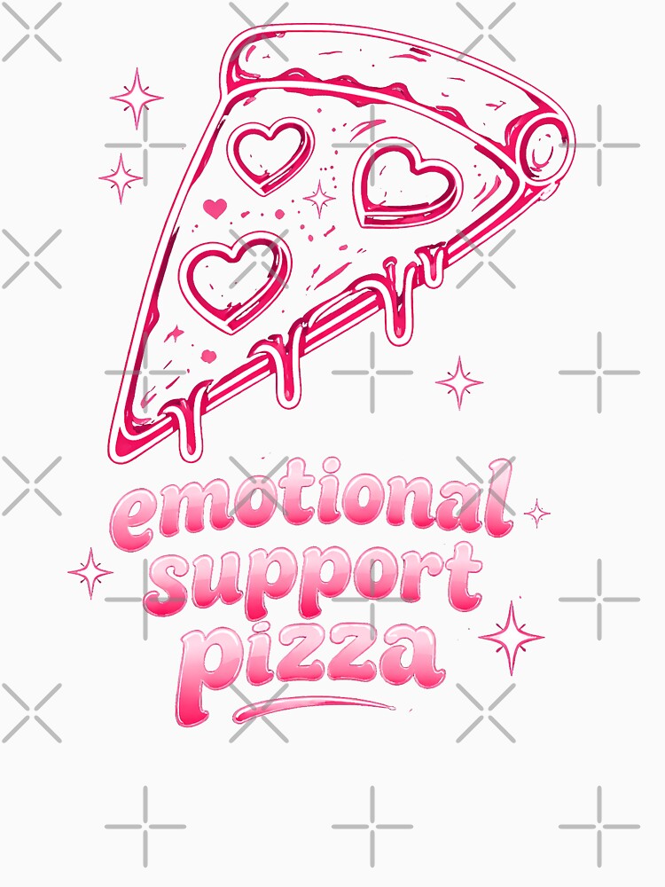 Emotional Support Pizza Neon Slice Mental Health by PixelQ Unisex , , , Long Sleeve Tee